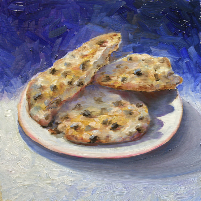 Janice Tanton - Cookies, oil on panel 8 x 8