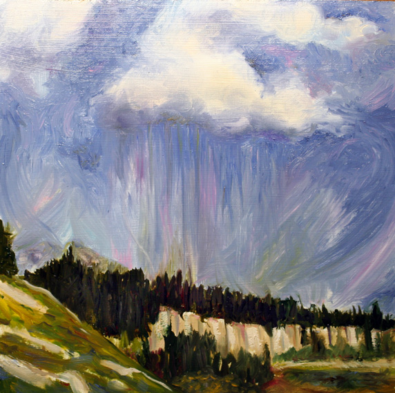 Janice Tanton  - Hoodoo Rain, Oil 8 x 8