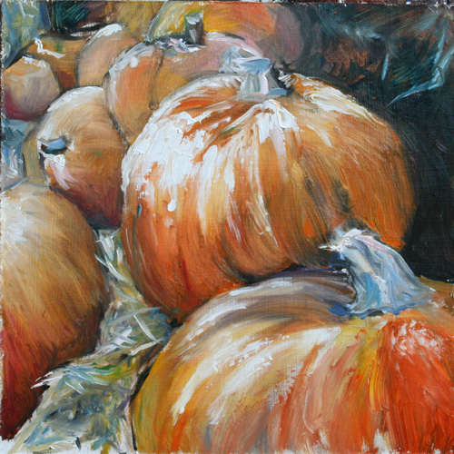 Janice Tanton - Pumpkins, Oil 8 x 8